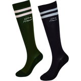 Socken Stripes, 2er Set, Marineblau/Dunkelgr&uuml;n