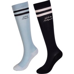 Socken Stripes, 2er Set, Marineblau/Hellblau