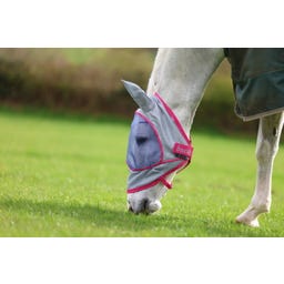 Masque Anti-Mouches Buzz-Off Deluxe avec Oreilles, Blue/Blossom