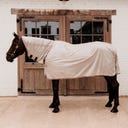 Fliegendekce Comfort classic mit Halsteil & Bauch, beige/bordeaux