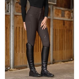 Pantaloni da Equitazione Mathilda Glam High Waist, Espresso