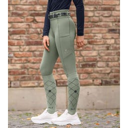 Leggings da Equitazione Termici Ella, Salvia - 34