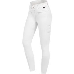 Pantaloni da Equitazione Maja Glam Curved High Waist, Bianco