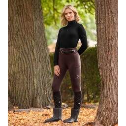Leggings da Equitazione Termici Ella, Mogano
