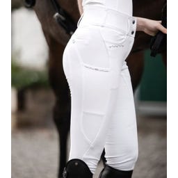 Pantaloni da Equitazione Mathilda Glam High Waist, Bianco