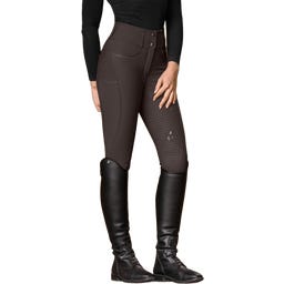 Pantaloni da Equitazione Mathilda Glam High Waist, Espresso - 46