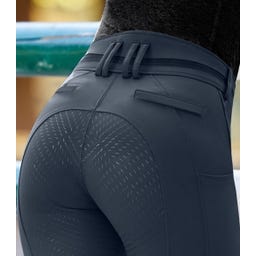 Pantaloni da Equitazione Maja Glam Curved High Waist, Blu Intenso