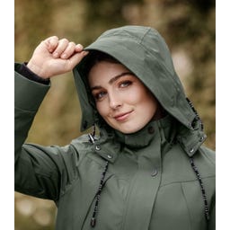 Parka da Equitazione Invernale Performance Ontario, Verde Oliva Scuro
