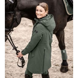 Parka da Equitazione Invernale Performance Ontario, Verde Oliva Scuro