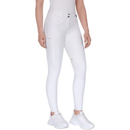 Pantaloni da Equitazione Comfort Ride Glam, Bianco
