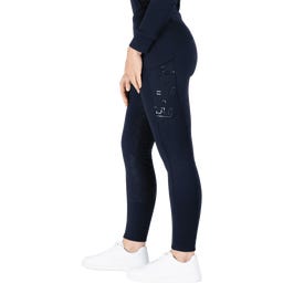 Leggings da Equitazione Termici Teddy Rica, Blu Intenso