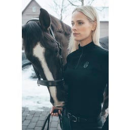 PIKEUR RIP Zip-Neck Riding Top, Black