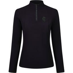 PIKEUR RIP Zip-Neck Riding Top, Black