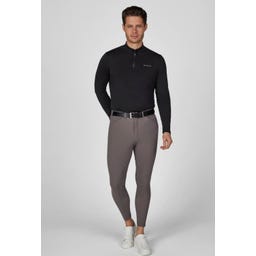 PIKEUR Men's Zip-Neck Riding Top, Black