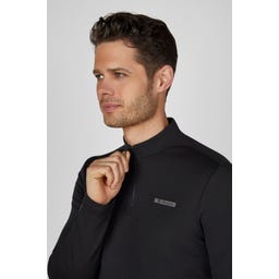 PIKEUR Men's Zip-Neck Riding Top, Black
