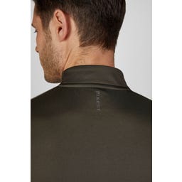 PIKEUR Men's Zip-Neck Riding Top, Olive Green