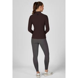 PIKEUR RIP Zip-Neck Riding Top, Chocolate Brown