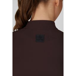 PIKEUR RIP Zip-Neck Riding Top, Chocolate Brown