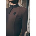 PIKEUR RIP Zip-Neck Riding Top, Chocolate Brown
