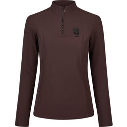 PIKEUR RIP Zip-Neck Riding Top, Chocolate Brown