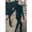 PIKEUR Camiseta con Cremallera Print, Negro