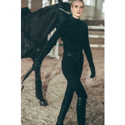 PIKEUR Camiseta con Cremallera Print, Negro