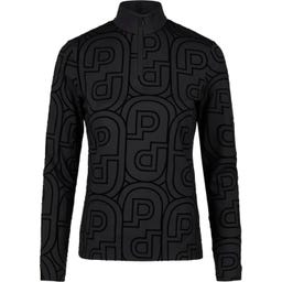 PIKEUR Camiseta con Cremallera Print, Negro