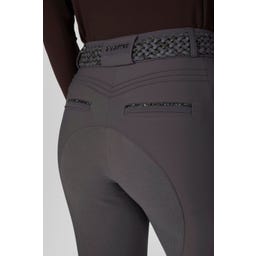 Pantalones de Equitación CEELINA GRIDTEXLEATHER, Gris Basalto