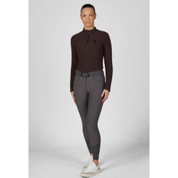 Pantalones de Equitación CEELINA GRIDTEXLEATHER, Gris Basalto