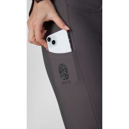 Pantalones de Equitación CEELINA GRIDTEXLEATHER, Gris Basalto