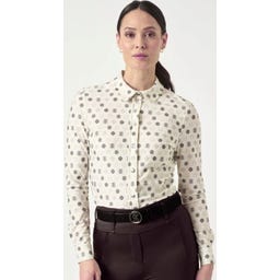 Jahaća majica dugih rukava Valerie, Offwhite Monogram - XS