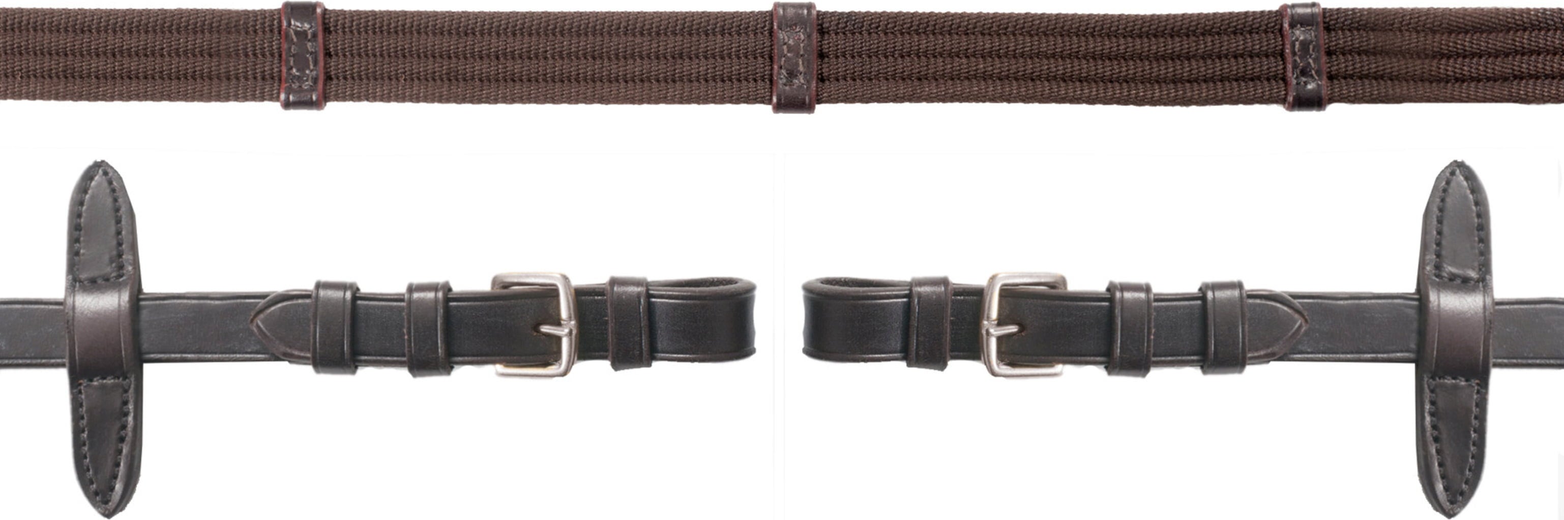 Schockemöhle Sports Gurtzügel mit Schnalle - Dunkelbraun/Silber