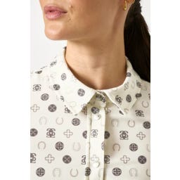 Jahaća majica dugih rukava Valerie, Offwhite Monogram - XS