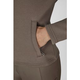 ESKADRON Zip Shirt Fleece – szarobrązowy