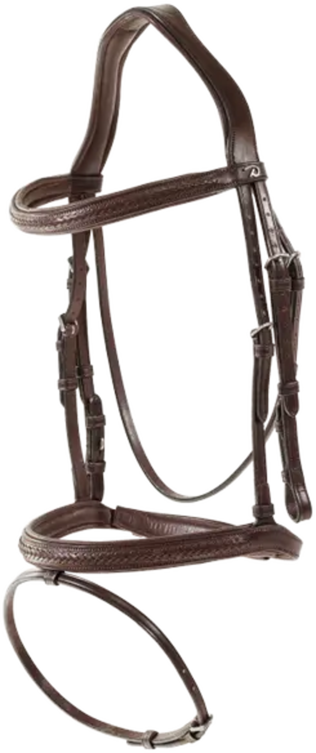 Cwell Equine Briglia In Piena Pelle Marrone Senza Morso Con Redini Web Grip - Taglia Full